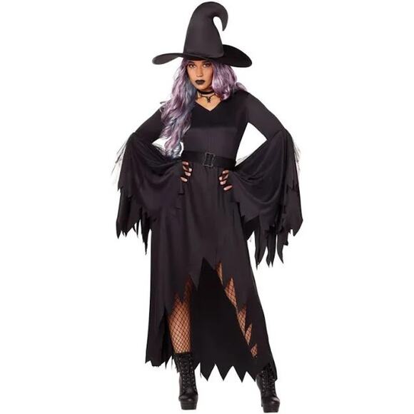 Spirit Halloween Gothic Witch Costume SZ M Robe Dress Vampire Medieval NO BELT - Picture 9 of 9